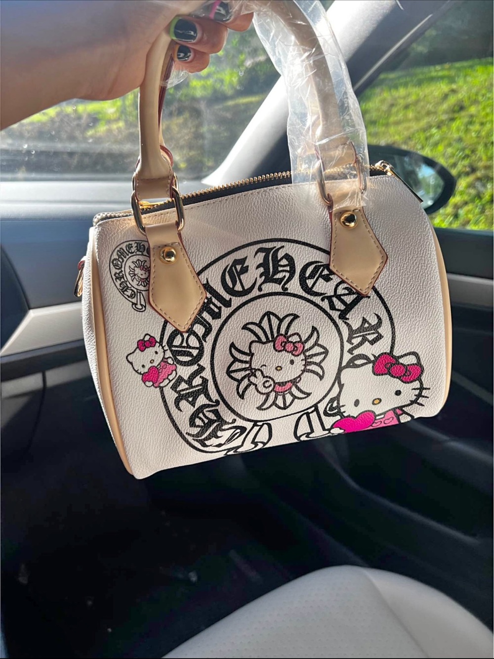 Hello Kitty Cream Satchel with Pink Accents